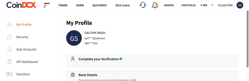 Coin-DCX Verification